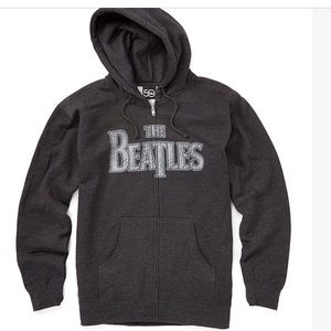 The Beatles Men’s Black Logo Zip-Up Hoodie